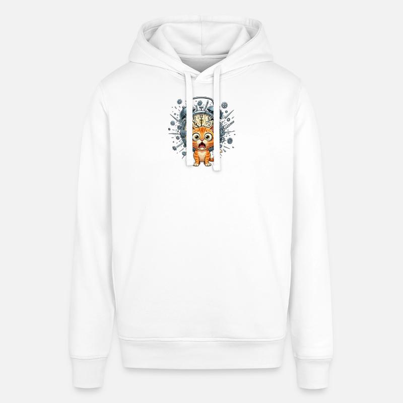 Chat steampunk devant Clockwork - Sweat à capuche SOUNDER Stanley/Stella Unisexe - blanc