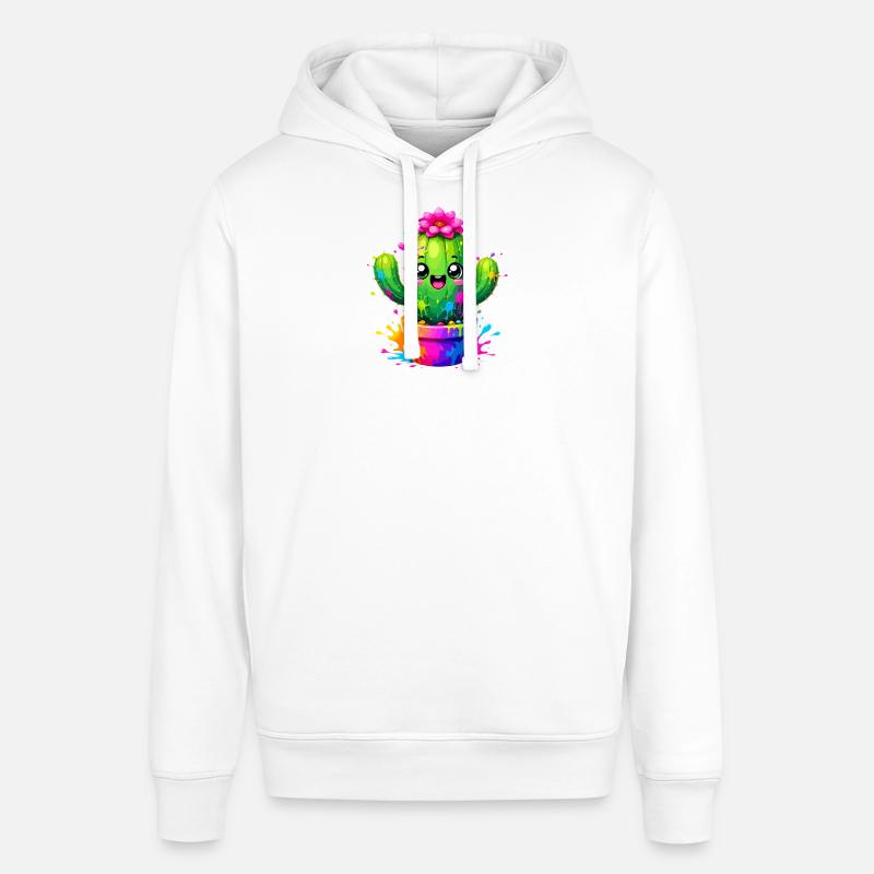 Cactus Joyeuses Fleurs Éclaboussurées - Sweat à capuche SOUNDER Stanley/Stella Unisexe - blanc