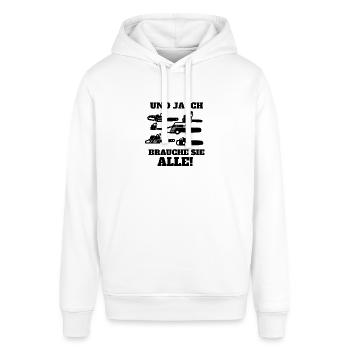 Lustiges Kettensägen Geschenk - Stanley/Stella Unisex Hoodie SOUNDER - Weiß - Vorne - Alina (178cm) & Michal (187cm)