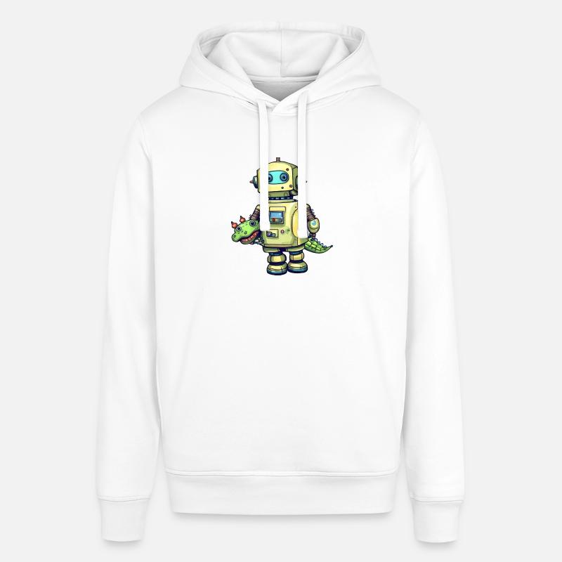 Petit robot avec crocodile jouet - Sweat à capuche SOUNDER Stanley/Stella Unisexe - blanc