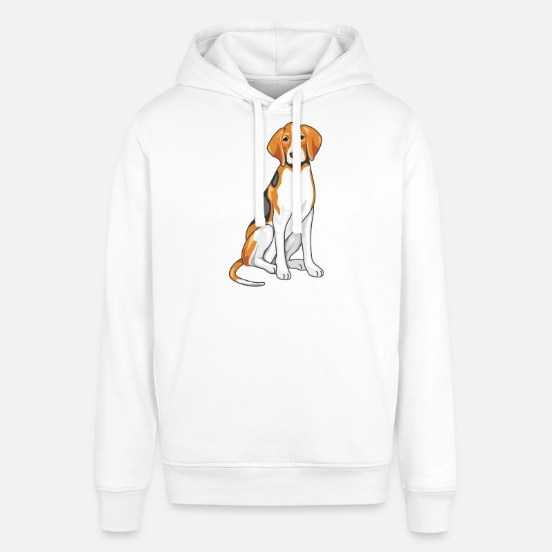 Sitting foxhound - Stanley/Stella SOUNDER Unisex Hoodie - white