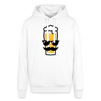 Verre à bière (bière / lunettes de soleil / moustache / 2C) - Sweat à capuche SOUNDER Stanley/Stella Unisexe - blanc - Devant - Alina (178cm) & Michal (187cm)