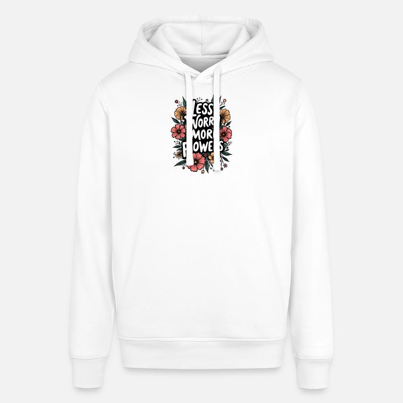 MOINS DE SOUCIS, PLUS DE FLEURS - Sweat à capuche SOUNDER Stanley/Stella Unisexe - blanc
