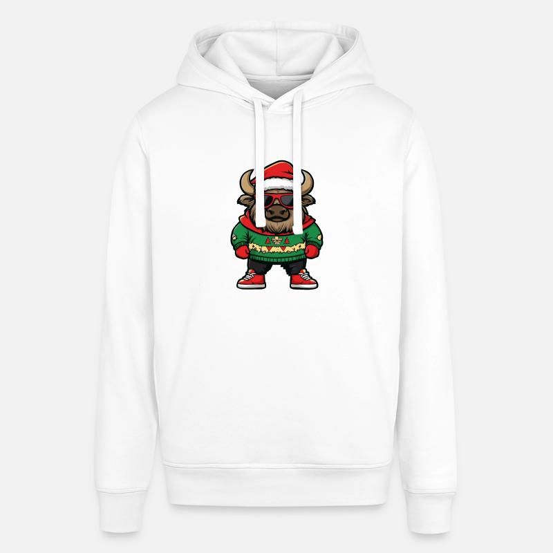 Bison Noël Cool Noël - Sweat à capuche SOUNDER Stanley/Stella Unisexe - blanc