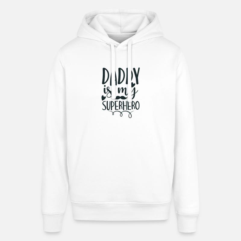 DADDY est mon SUPER-HÉROS - Sweat à capuche SOUNDER Stanley/Stella Unisexe - blanc