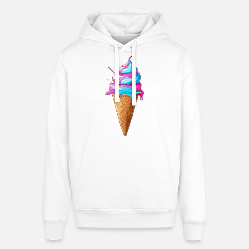 Lecker Eiscreme | Synthwave Eistüte - Stanley/Stella Unisex Hoodie SOUNDER - Weiß