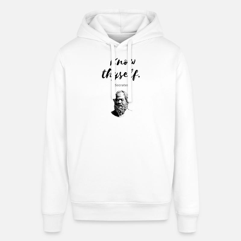 " Know thyself " Socrates - Sweat à capuche SOUNDER Stanley/Stella Unisexe - blanc
