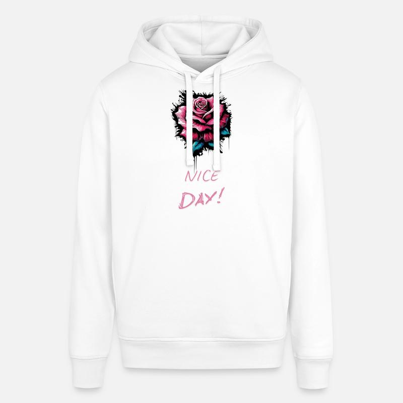 Rose NICE DAY - Saint-Valentin - Sweat à capuche SOUNDER Stanley/Stella Unisexe - blanc