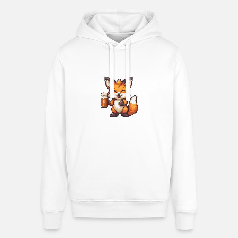 Fox bière pixel - Sweat à capuche SOUNDER Stanley/Stella Unisexe - blanc
