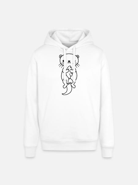 faim d’otter mange du poisson - Sweat à capuche SOUNDER Stanley/Stella Unisexe - blanc