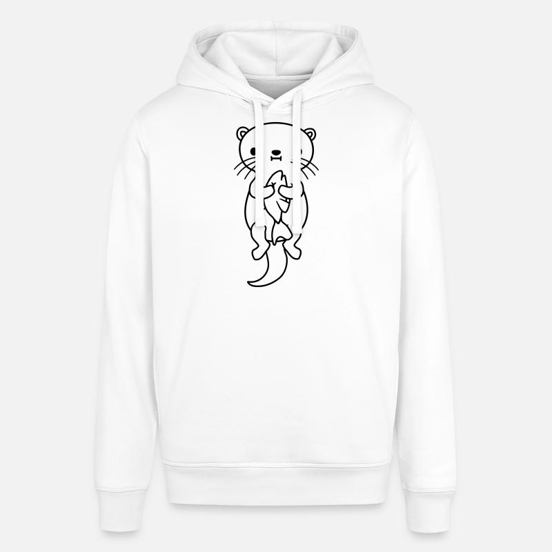 faim d’otter mange du poisson - Sweat à capuche SOUNDER Stanley/Stella Unisexe - blanc