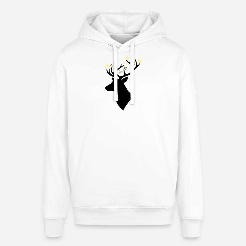 Jaune papillon tête de cerf - Sweat à capuche SOUNDER Stanley/Stella Unisexe - blanc