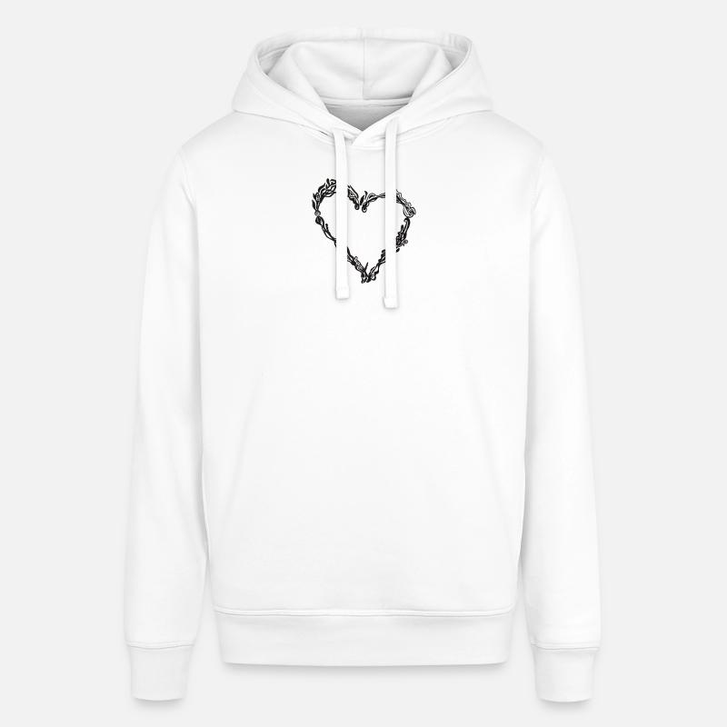 Cuore - Felpa con cappuccio unisex SOUNDER di Stanley/Stella - bianco