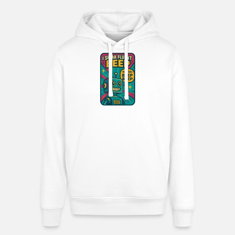 Bip fluide | Robot Science-Fi Nerd - Sweat à capuche SOUNDER Stanley/Stella Unisexe - blanc