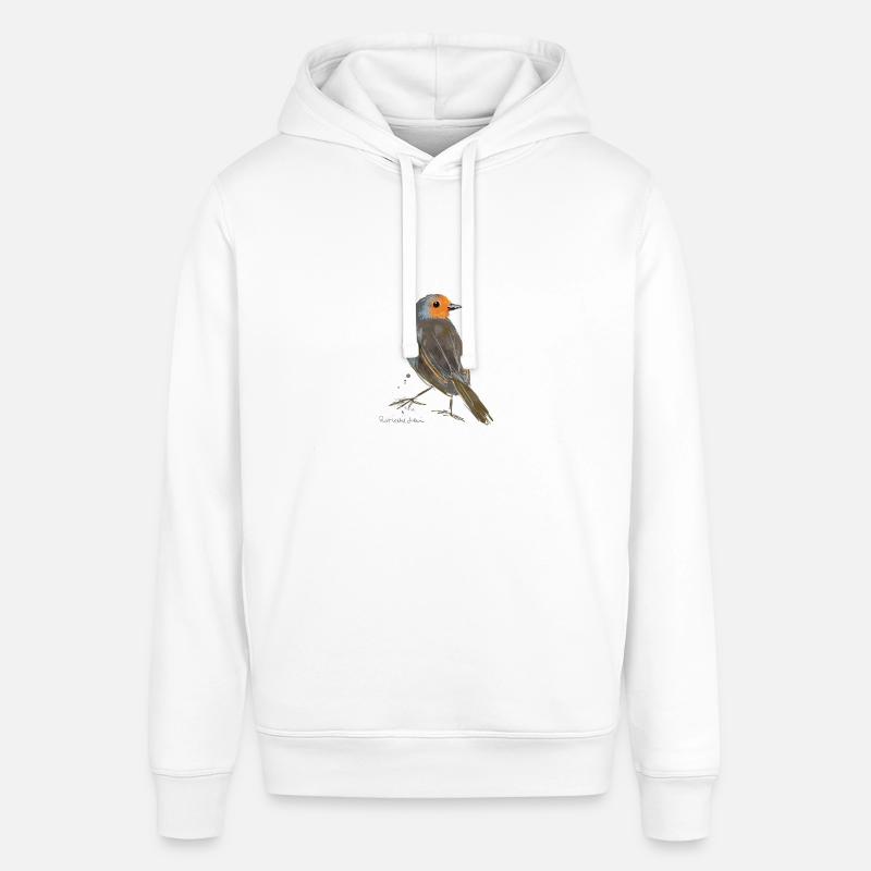 Rouge-gorge - Sweat à capuche SOUNDER Stanley/Stella Unisexe - blanc