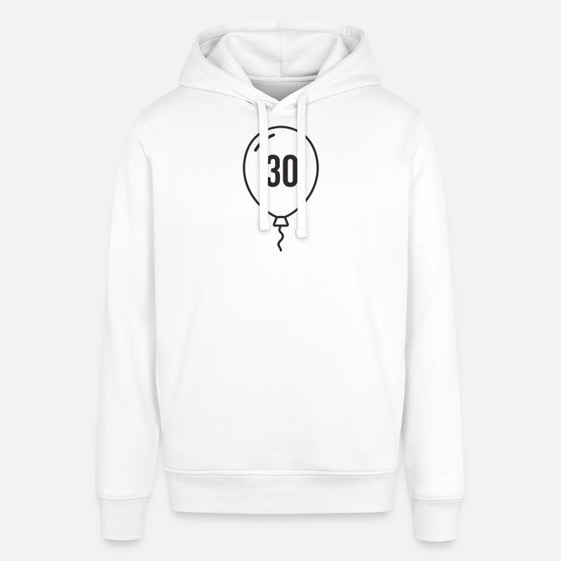 Ballon numéro 30 – Conception d’anniversaire rond - Sweat à capuche SOUNDER Stanley/Stella Unisexe - blanc