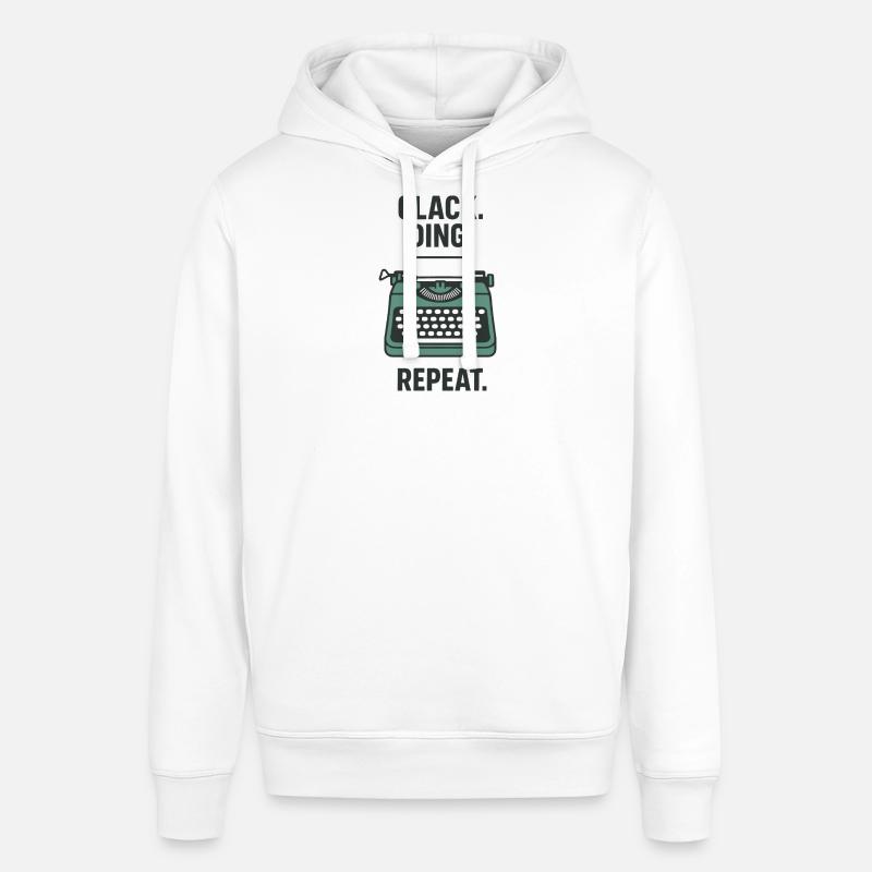Klack Ding Repeat | Machine à écrire - Sweat à capuche SOUNDER Stanley/Stella Unisexe - blanc