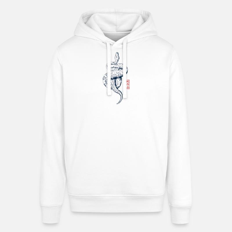 Python avec tampon kanji - Sweat à capuche SOUNDER Stanley/Stella Unisexe - blanc