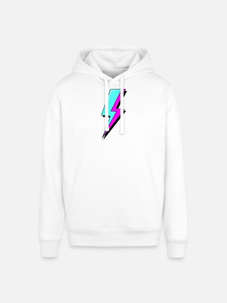 Psychedelic Neon Lightning - Stanley/Stella SOUNDER Unisex Hoodie - white