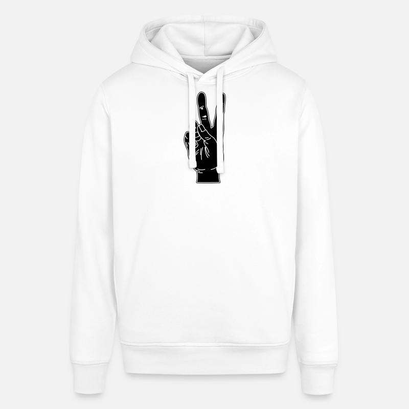 Geste de la main noire paix - Sweat à capuche SOUNDER Stanley/Stella Unisexe - blanc