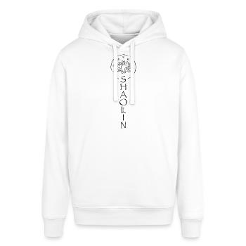 Logo Shaolin Berlin verticaux noir - Sweat à capuche SOUNDER Stanley/Stella Unisexe - blanc - Devant - Alina (178cm) & Michal (187cm)