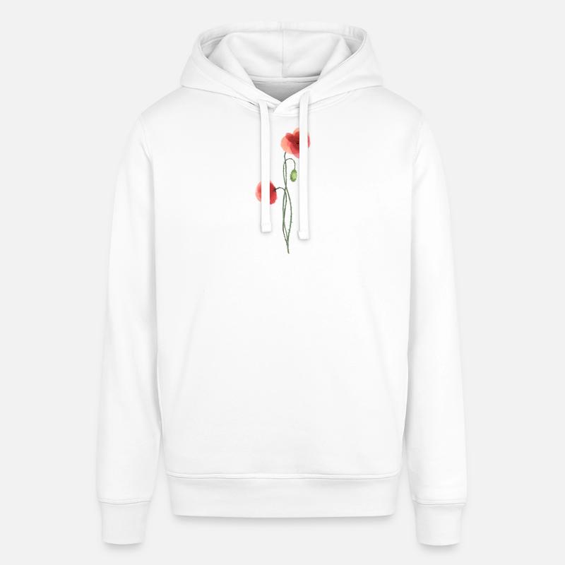 Blume: roter Mohn - Stanley/Stella Unisex Hoodie SOUNDER - Weiß