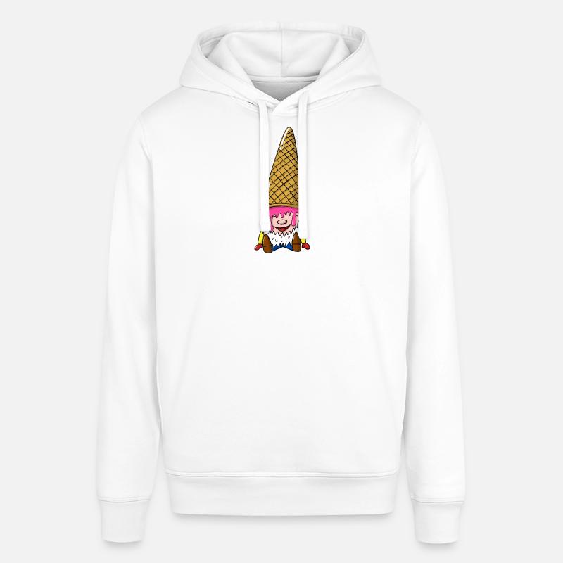 Zwerg mit Eiswaffel - Wichtel mit Eis - Stanley/Stella Unisex Hoodie SOUNDER - Weiß