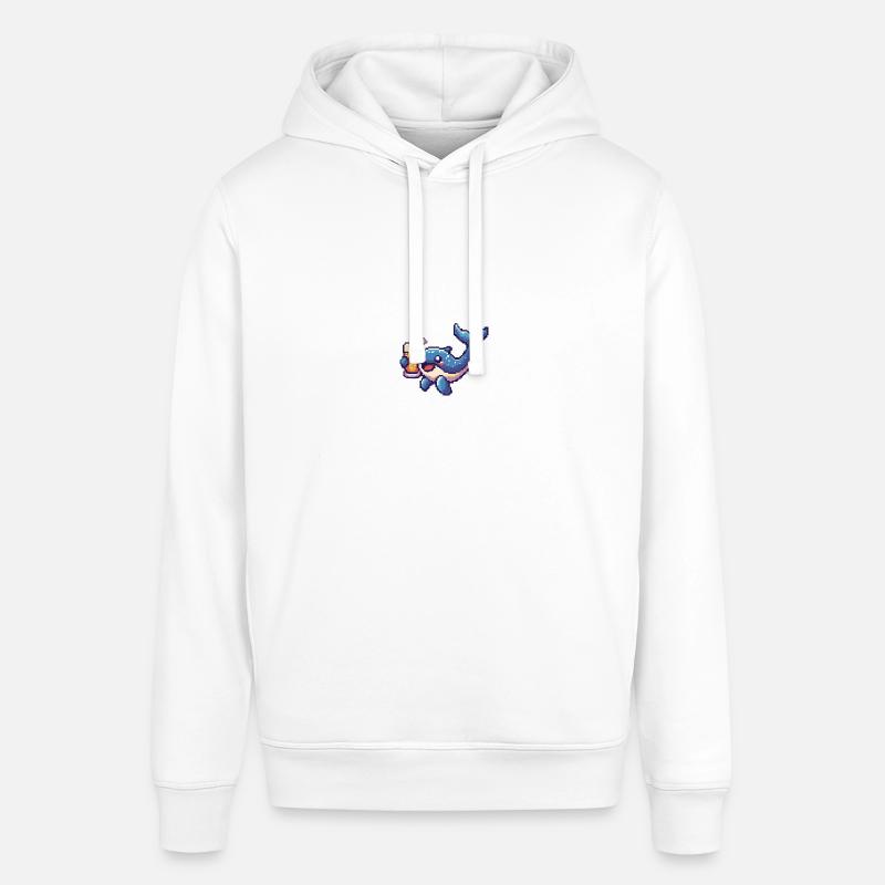 Baleine bière Pixel - Sweat à capuche SOUNDER Stanley/Stella Unisexe - blanc
