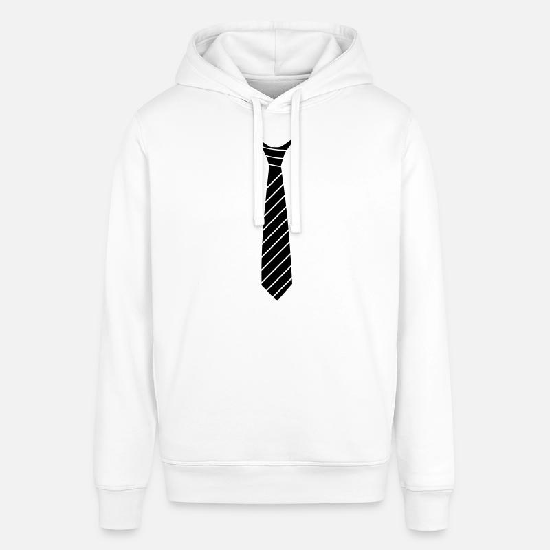 Cravate illusion - Sweat à capuche SOUNDER Stanley/Stella Unisexe - blanc