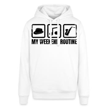 Saxophonisten Wochenende - Stanley/Stella Unisex Hoodie SOUNDER - Weiß - Vorne - Alina (178cm) & Michal (187cm)