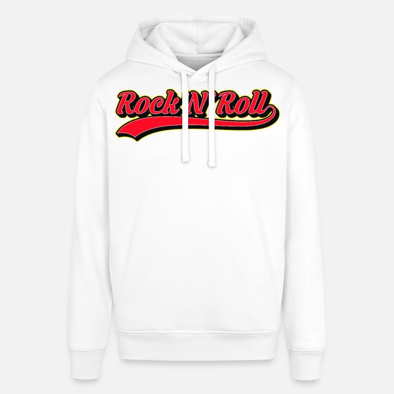 Rock 'N' Roll Retro Script Logo - Stanley/Stella SOUNDER Unisex Hoodie - white