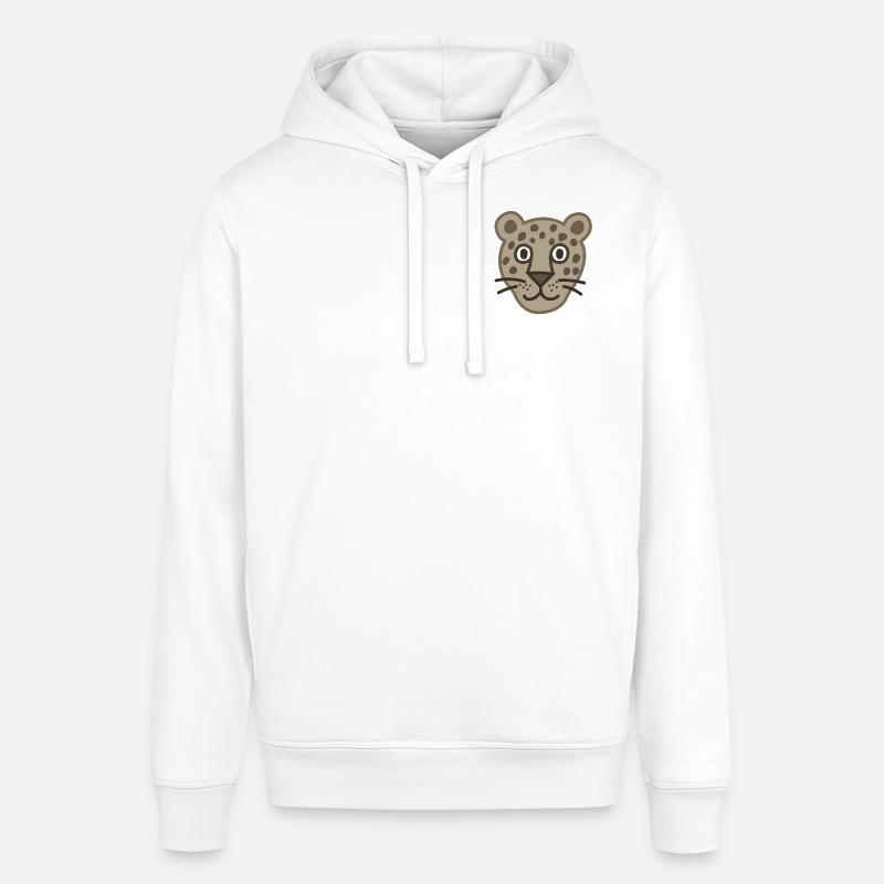 Dessin animé mignon visage de léopard - Sweat à capuche SOUNDER Stanley/Stella Unisexe - blanc