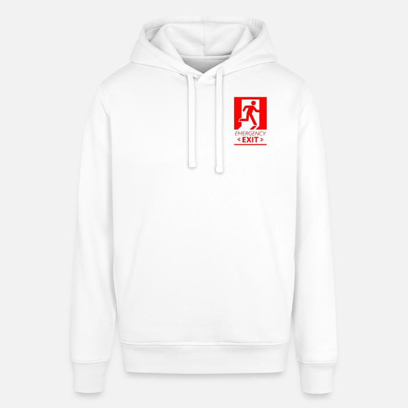Emergency EXIT Basic Red - Stanley/Stella SOUNDER Unisex Hoodie - white