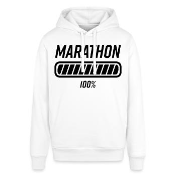 Marathon Marathonläufer Loading Strecke - Stanley/Stella Unisex Hoodie SOUNDER - Weiß - Vorne - Alina (178cm) & Michal (187cm)