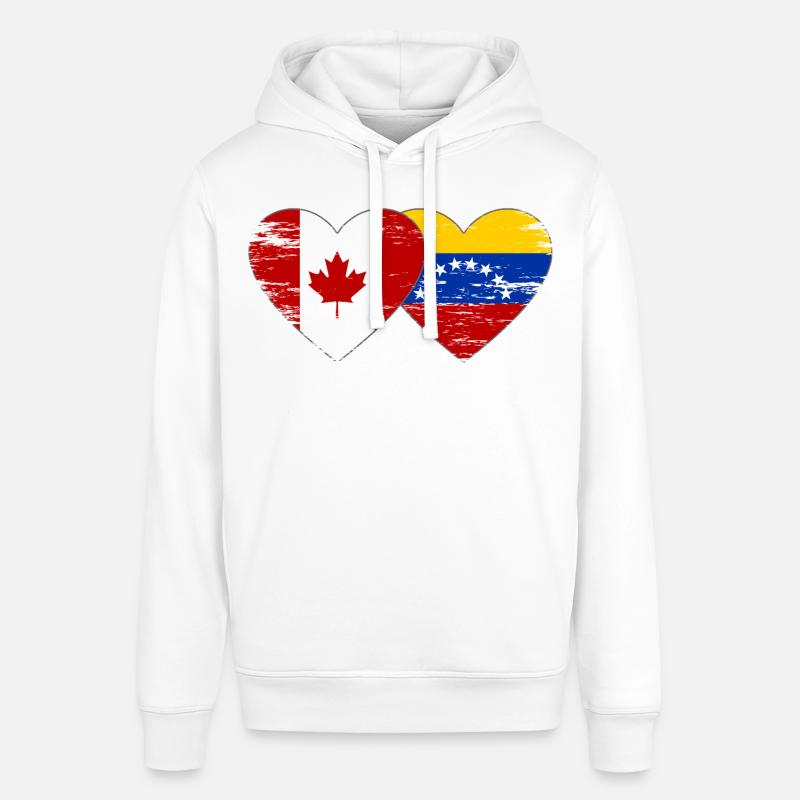 Drapeau Canada Venezuela coeur utilisé - Sweat à capuche SOUNDER Stanley/Stella Unisexe - blanc