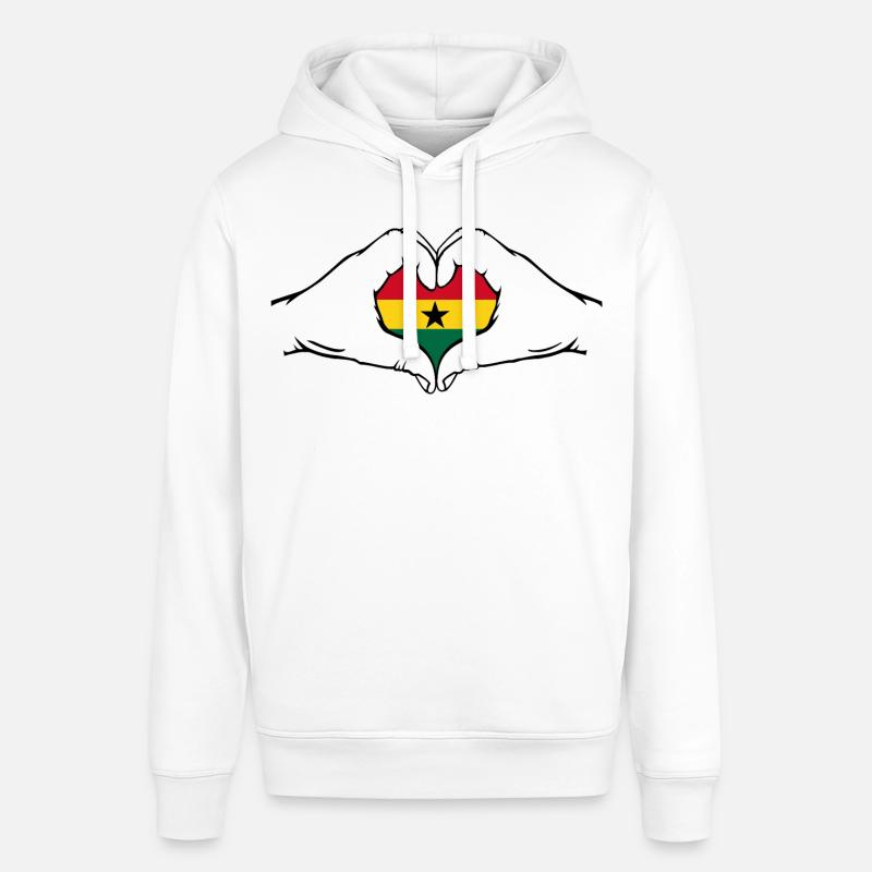Drapeau du Ghana en forme de coeur - Sweat à capuche SOUNDER Stanley/Stella Unisexe - blanc
