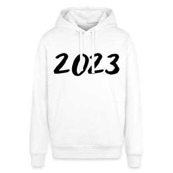 2023 - Année - Nouvel An - Sweat à capuche SOUNDER Stanley/Stella Unisexe - blanc - Devant - Alina (178cm) & Michal (187cm)