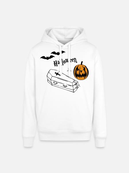 Halloween Pumpkin Silhouette - Stanley/Stella SOUNDER Unisex Hoodie - white