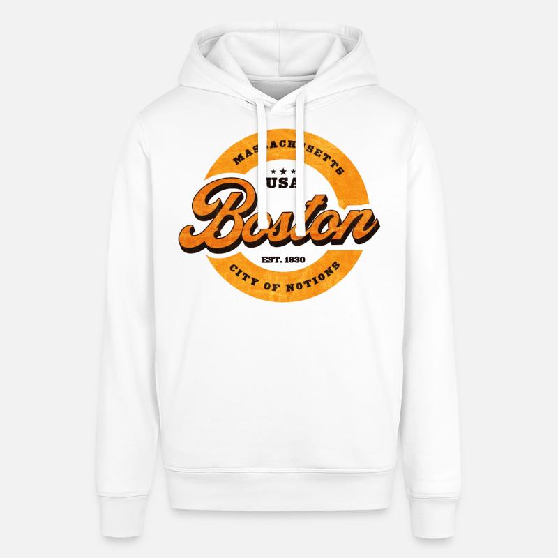 Impression du logo Boston Retro Circle - Sweat à capuche SOUNDER Stanley/Stella Unisexe - blanc
