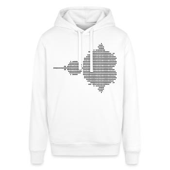 Mandelbrot Ascii - schwarz - Stanley/Stella Unisex Hoodie SOUNDER - Weiß - Vorne - Alina (178cm) & Michal (187cm)