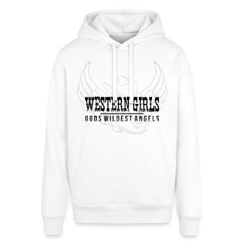 Western Girls Are Gods Wildest Angels - Stanley/Stella SOUNDER Unisex Hoodie - white - Front - Alina (178cm) & Michal (187cm)