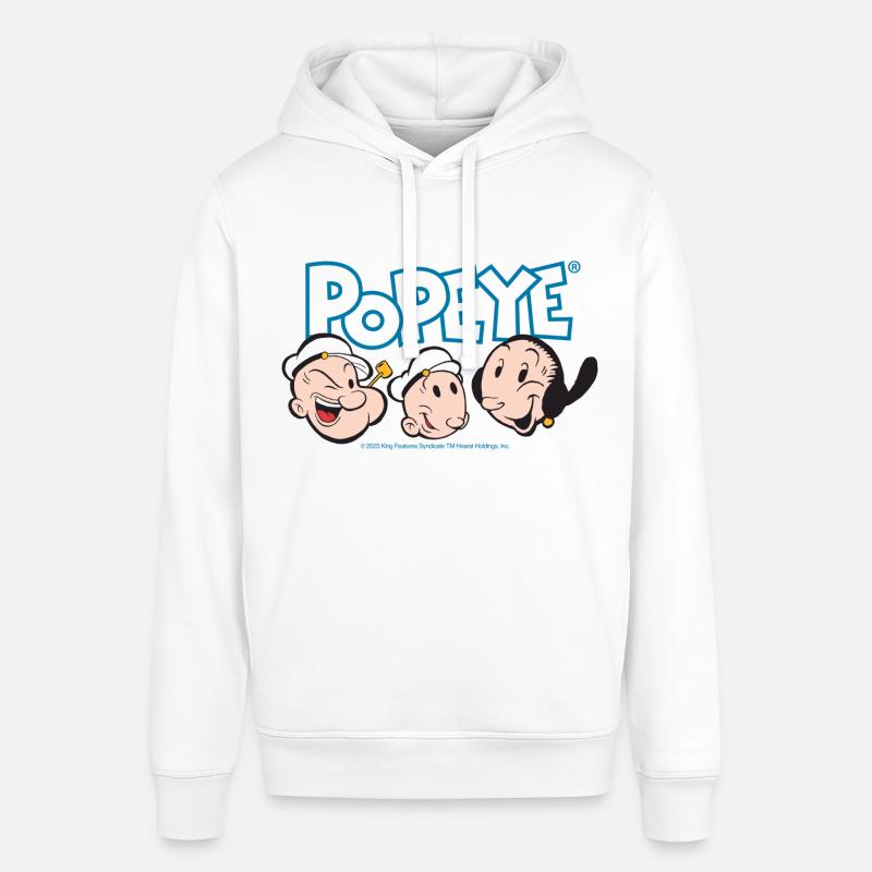 Popeye Karakter Hoofden - Sweat à capuche SOUNDER Stanley/Stella Unisexe - blanc