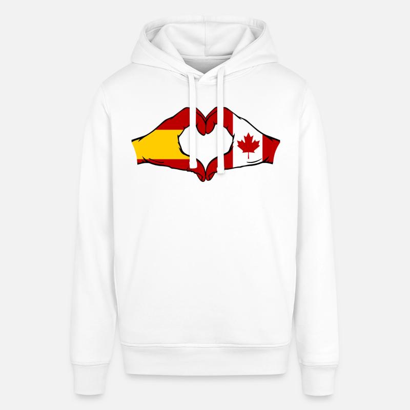 Espagne Canada Drapeau Mains Coeur - Sweat à capuche SOUNDER Stanley/Stella Unisexe - blanc