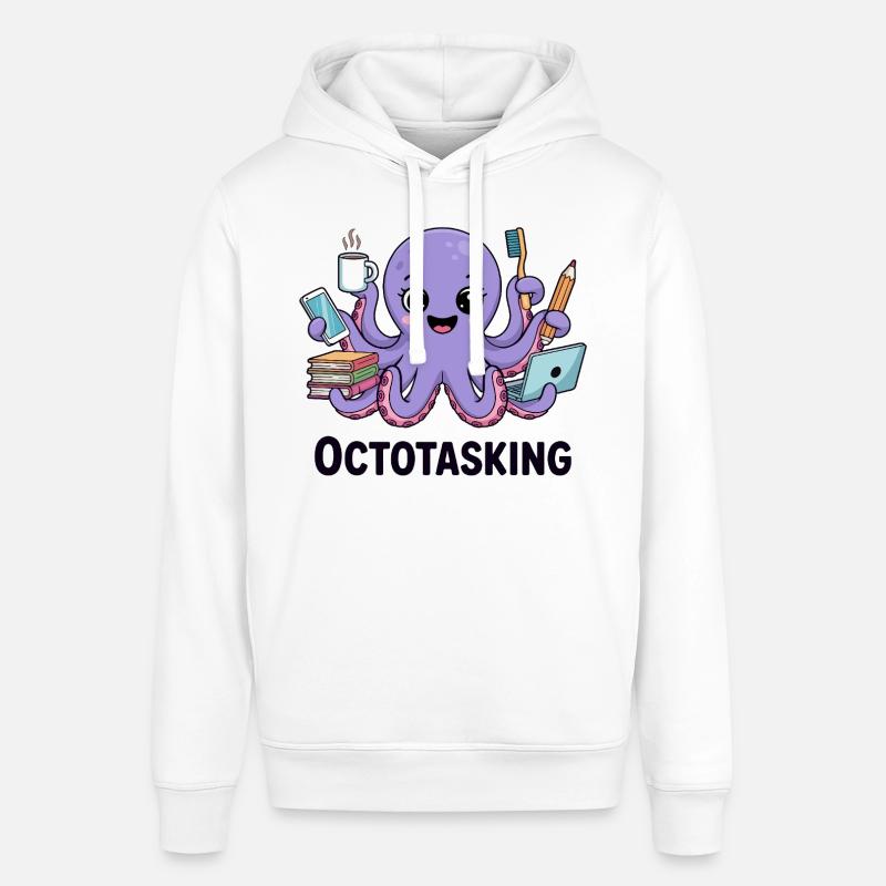 Octotasking octopus en mode multitâche - Sweat à capuche SOUNDER Stanley/Stella Unisexe - blanc