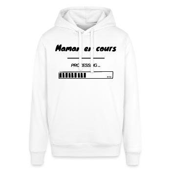 Maman en cours ... - Sweat à capuche SOUNDER Stanley/Stella Unisexe - blanc - Devant - Alina (178cm) & Michal (187cm)