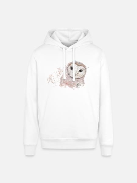 Eule auf Holz - Stanley/Stella Unisex Hoodie SOUNDER - Weiß