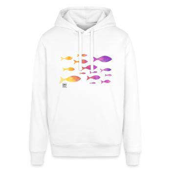em Fisch - Stanley/Stella Unisex Hoodie SOUNDER - Weiß - Vorne - Alina (178cm) & Michal (187cm)