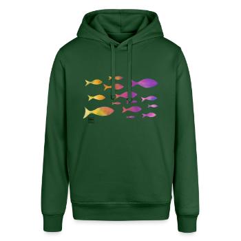em Fisch - Stanley/Stella Unisex Hoodie SOUNDER - Flaschengrün - Vorne - Alina (178cm) & Michal (187cm)