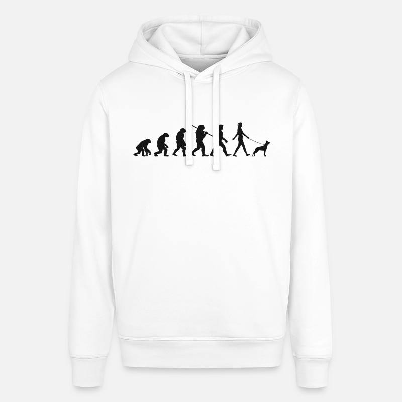 Evolution Lustiger Belgischer Schäferhund Malinois - Stanley/Stella Unisex Hoodie SOUNDER - Weiß