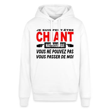 Phrase Drôle Je suis chiant / Humour - Sweat à capuche SOUNDER Stanley/Stella Unisexe - blanc - Devant - Alina (178cm) & Michal (187cm)